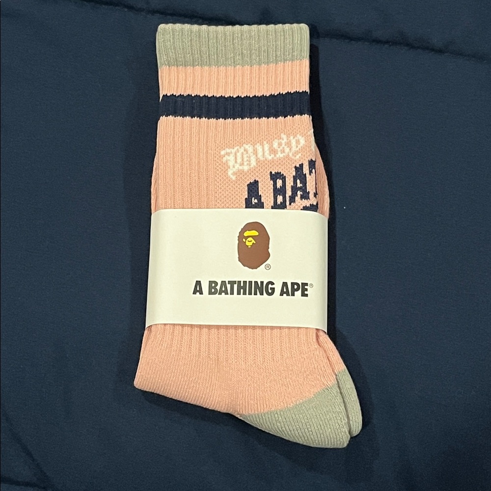 (NEW) Bape Beige and Navy Socks